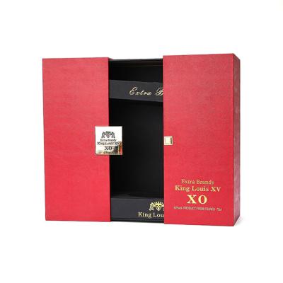 China Wholesale Custom Recyclable Luxury Red Wine Bottle Cardboard Paper Magnetic Single Gift Packaging Box for sale