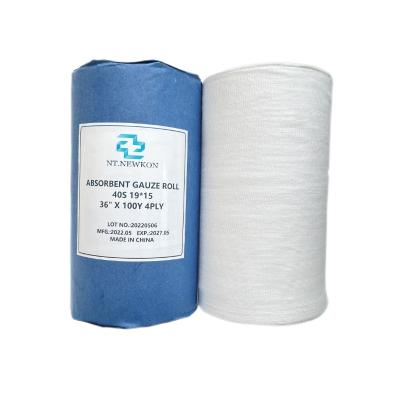 China 100% Cotton 2022 innovative products Factory Wholesale Medical Gauze Roll Absorbent Cotton Gauze Roll for sale