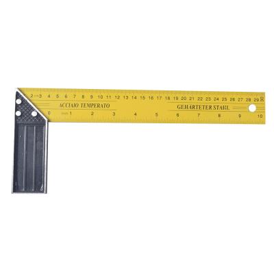 China Universal Protractor Tool DR-1103010 Diy Tools 90 Degree Test Angle Square Aluminum Steel Yellow Ruler For Working for sale