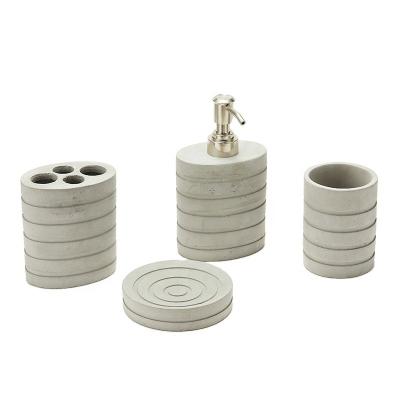 China Sustainable Resin Bathroom Set Cheap Good Quality Four-piece Price Toilet Accessories Set Bathroom Hotel for sale