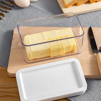 China Freshness Preservation Square Butter Box Cheese Slicers Plastic Cheese Storage Box With Lid for sale