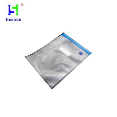 China Moisture Proof Clear Plastic Embossed Vacuum Bags For Home Use With Reusable Zippers for sale