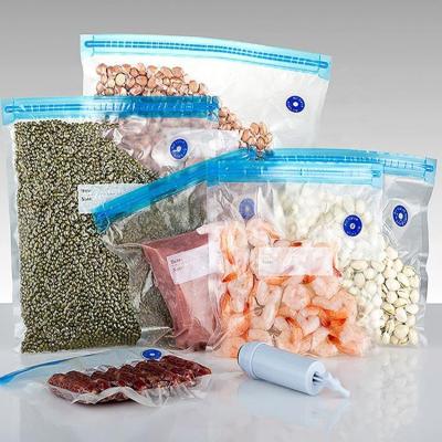 China Disposable Flexible Frozen Food Packaging Plastic Freezer Bags Food Vacuum Sealed Vacuum Bag Pouch for sale