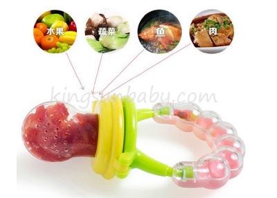 China Food Grade Rattle Toy Silicone Baby Teether Safety Fresh Fruit / vegestable Feeder for sale