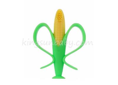 China New Corn Shaped Silicone Baby Teether Soft Bendable Food Grade BPA Free for sale