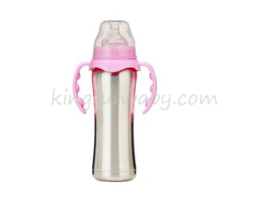 China Breite Edelstahl-Baby-Saugflasche des Hals-240ml mit Griff-Thermalflasche zu verkaufen