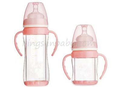 China Unbreakable Glass Baby Bottle with Anti-fall Double Deck Eco-friendly 220ml for sale