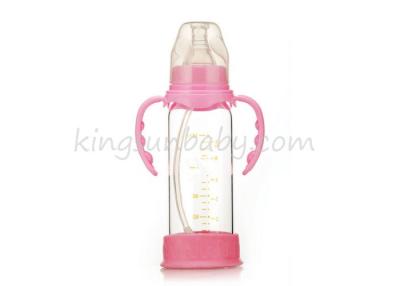 China Klarglas-Baby-Flaschen mit Griff 180ML zacken die Farbe stoßsicheres BPA frei aus zu verkaufen