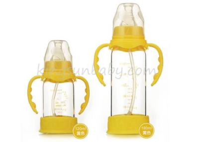 China 120ml/180ml Glass Baby Feeding Bottle Stander Nermal Neck Eco-friendly for sale