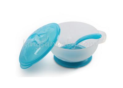 China Safe Anti-slip  Feeding Suction Baby Bowl With Spoon and Snap On Lids for sale