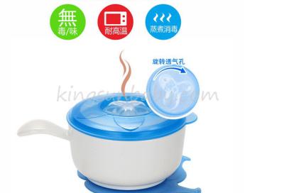 China Baby Bowl With Suction Base Good Stability , Food Grade Baby Cutlery Set Anti Slip for sale