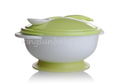 China Baby Feeding Bowl With Spoon Fork Cap Unique Suction Design Of Bowl Bottom Side for sale