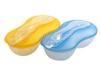 China Lead Free Baby Feeding Bowl Plastic Thermoplastic Elastomer With Spoon Mash Food for sale