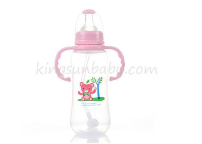 China Non-toxic PP Baby Feeding Bottle 8 Ounce with Handle and Straw for sale