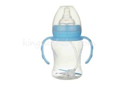 China High Transparent Plastic Feeding Milk Wide Neck Baby Bottle For Baby Wide Mouth with Straw for sale