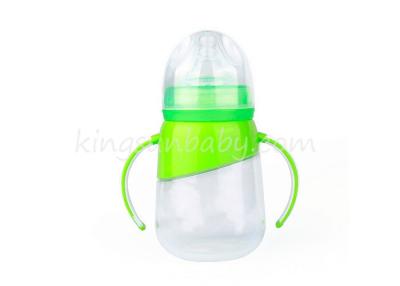 China Double Color Plastic Newborn Wide Neck Baby Bottle 180ml in Wide Mouth for sale