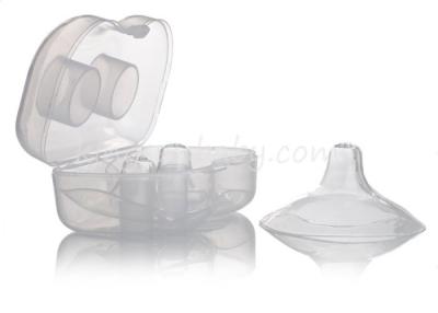 China Liquid Silicone Breast Nipple Shield Round Shape with PP Box Transparent for sale