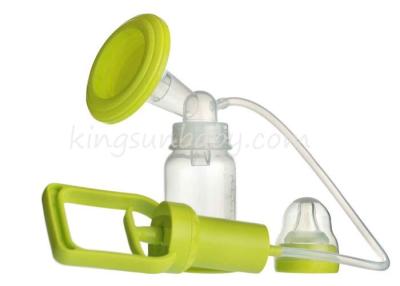 China Silicone Breast Milk Pump With Baby Bottle Tube Pipe Syringe Shape Blue Color for sale