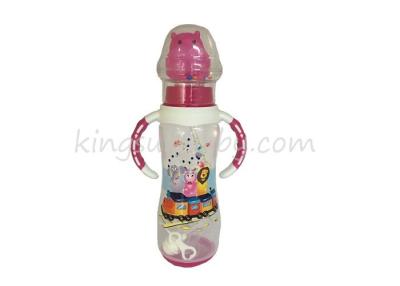 China Cartoon Plastic Safest Baby Bottles With Temperature Sensitive Base And Handle for sale