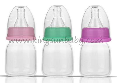 China Transparent Mini Newborn Standard Neck Baby Bottles 60ml With Food Grade Nipple for sale