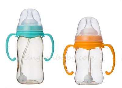 China Wide Neck Nusing PPSU Baby Bottle With Food Grade Silicone Nipple and Straw for sale