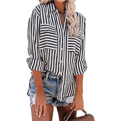 China Anti-wrinkle 2021 autumn and winter popular clothing women and girls with long sleeves street wear blouse for sale