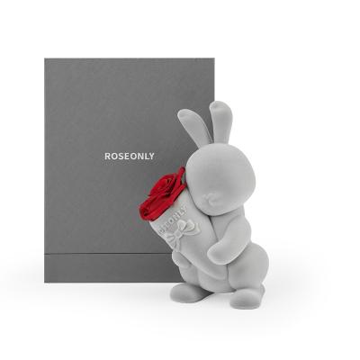 China Christmas Natural Gift Touch Eternal Life Rose Rabbit Soft Gift Box For Your Lover's Birthday Gift Solemn Speech for sale