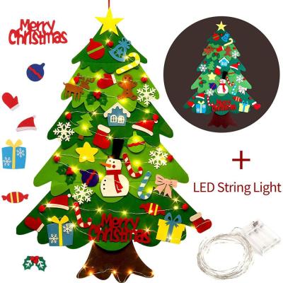 China Wholesale Trendy Big Kids Felt Customized Diy Felt Christmas Ornaments Tree Decoration DIY Felt Christmas Tree for sale