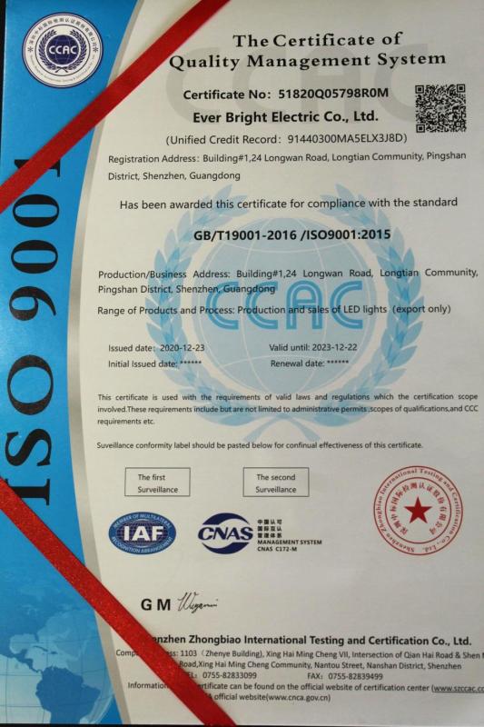 ISO9001 - Ever Bright Electric Co., Ltd.