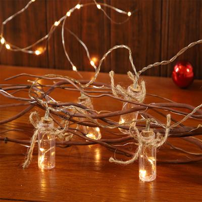 China Creative Design Indoor Outdoor Christmas Decoration Plastic Transparent Warm White Bottle String Lights for sale