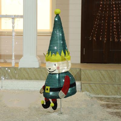 China Christmas Gnomes Snowman Decoration Supplies Retractable Dwarf Lighting Doll Holding Elf Figurine Ornaments for sale