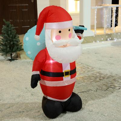 China Modern Christmas Santa Christmas Outdoor Decoration Lights 1.2m/H LED Inflatable for sale