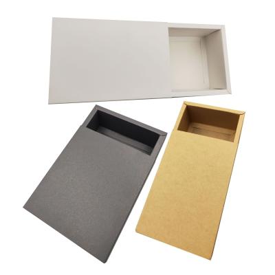 China Recycled Materials Wholesale White/Black/Brown Recycled Boxes White/Black/Brown Gift Paper Folding Drawer Kraft Paper Box for sale