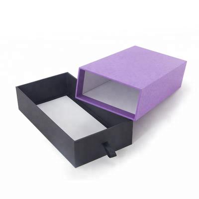 China Custom Outlet Cardboard Closing Materials Ribbon Drawer Slide Box Gift Recycled Packaging Paper Cosmetic Packing Box for sale