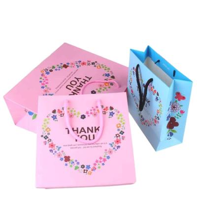 China Printed Recyclable High Quality Thank You Eco - Friendly Paper Bag Gift Bag for sale