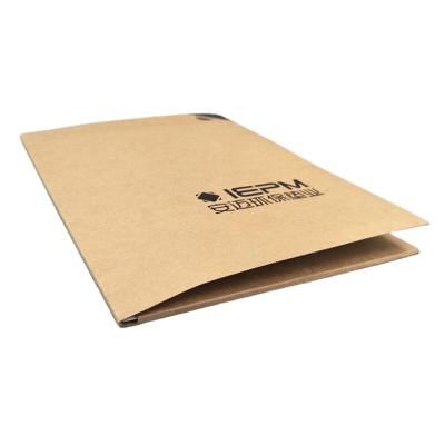 China A4 Office Document Folder Kraft Paper Cardboard Customer File Custom Paper Packaging Printing Folder for sale