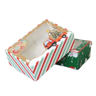 China Wholesale Disposable Christmas Box For Biscuit Cookies Bakery Food Packaging Gift Boxes For Christmas for sale