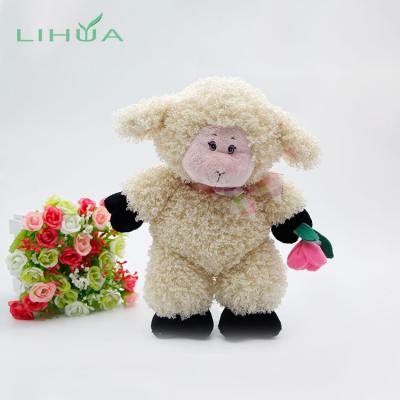 China Soft ; Eco-friendly material; Not afraid of extrusion; Easter Big Plush Sheep Convenient Cleaning Adorable Fluffy Smiling Pink Toy With Flower for sale