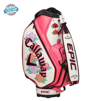 China New Design Golf Trolley Custom Made High Quality Outdoor Bag Stand Golf PU Activity Golf Staff Waterproof Bags for sale