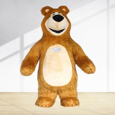 China Polyester Halloween Fancy Dress inflatable giant 2/2.6/3M inflatable brown masha bear walking mascot costume for adult Mascot Costume for sale