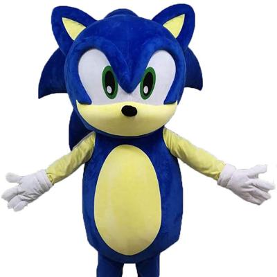 China Polyester Factory Sonic Mascot Costume Plush Mascot Costume For Adult Halloween Birthday adults fancy dress Outfit for sale