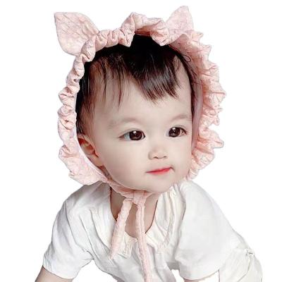 China New Korean Princess Baby Hat Photography Sun Hat Style Lace Cotton Baby Yard Hat Newborn Casual Props Knit Hat for sale