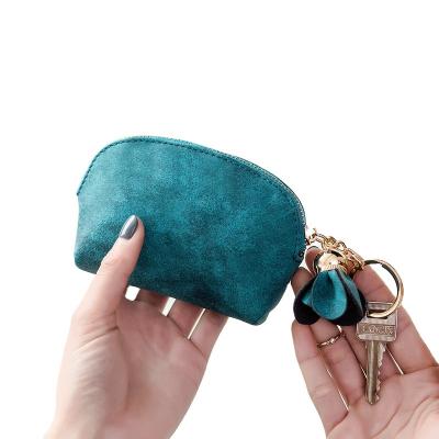 China Fashion Car Key Purse Mini Women's PU Purse With Flower Ladies Wallet Fringe Zipper Multi-Card Pendant Wallets For Women for sale