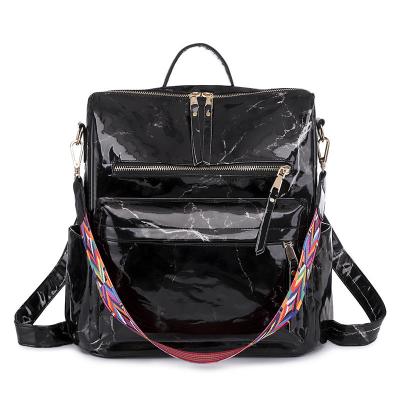 China 2022 Waterproof Women's Bags Fashion Marble Black New Stroll The Handle Portable Bags Female Simple Casual Travel Backpack for sale