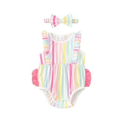 China Wholesale Infant Spandex/Cotton Infant Rocket Sleeve Onesie Bubble Onesie Baby Rompers Baby Photoshoot Outfits for sale