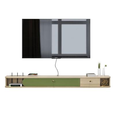 China Modern Simple Space Saving Style Cabinet Bedroom Wall Mounted Storage Living Room TV Floating TV Stand for sale