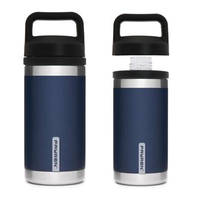 China Sustainable Eco Friendly Custom Double Wall Stainless Steel Insulated Water Bottle With Cup Cap for sale