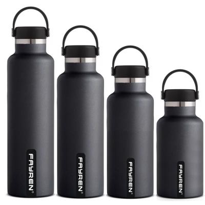 China Sustainable Custom Metal Double Wall Stainless Steel Sports Water Bottle With Logo And Handle for sale