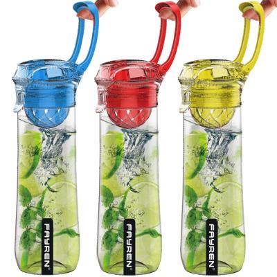 China Fruit Infuser Eco Friendly Portable Clear Tritan Water Bottle Plastic Fayren Bottle For Juice for sale