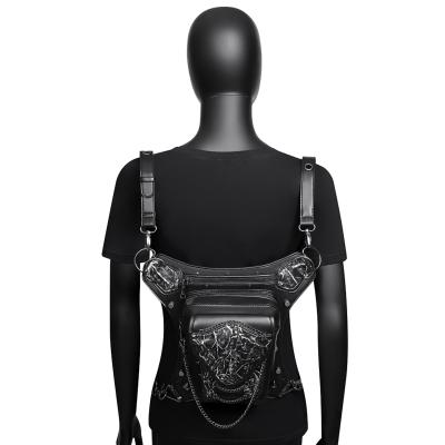 China Multiback Anti-theft Steampunk Pussy Pack Skull Motorcycle Shoulder Waist Purses Chain Bags Backpack For Men for sale